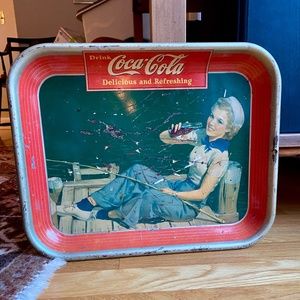 Vintage Original 1940 Coca-Cola Serving Tray "Sailor Girl” 10x13”